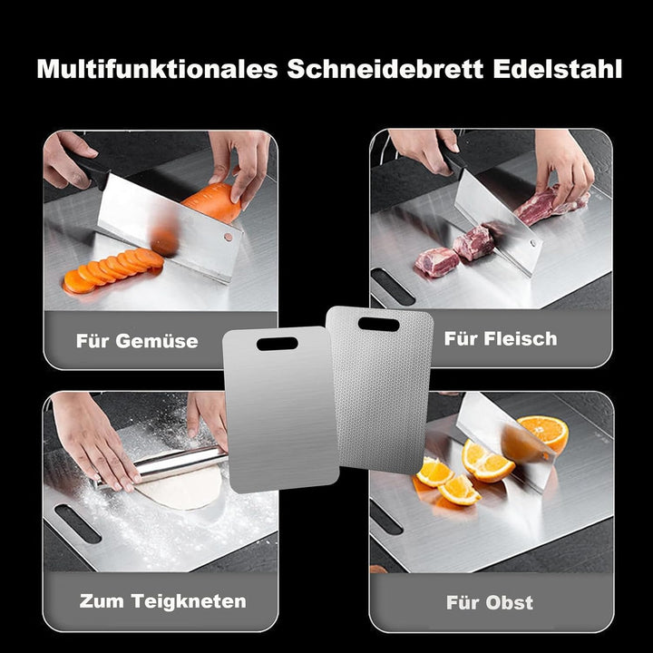 Edelstahl Schneidebrett 316, Neues Upgrade – Kratzfestigkeit, Beidseitige Schneidebrett ist BPA-frei