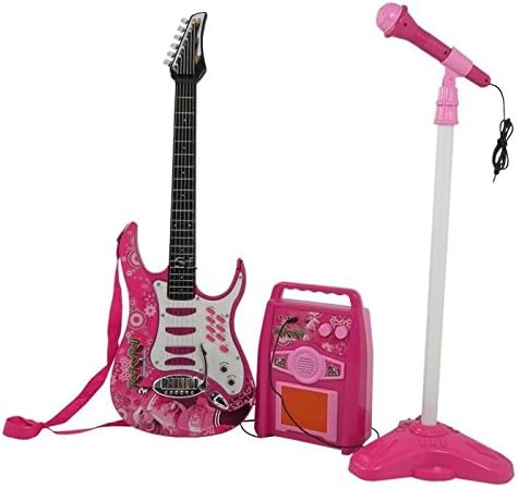 BSD Rock Guitarra Con Cuerdas de Acero, Amplificadores, Soporte Ajustable y Micrófono - Guitarra Roc