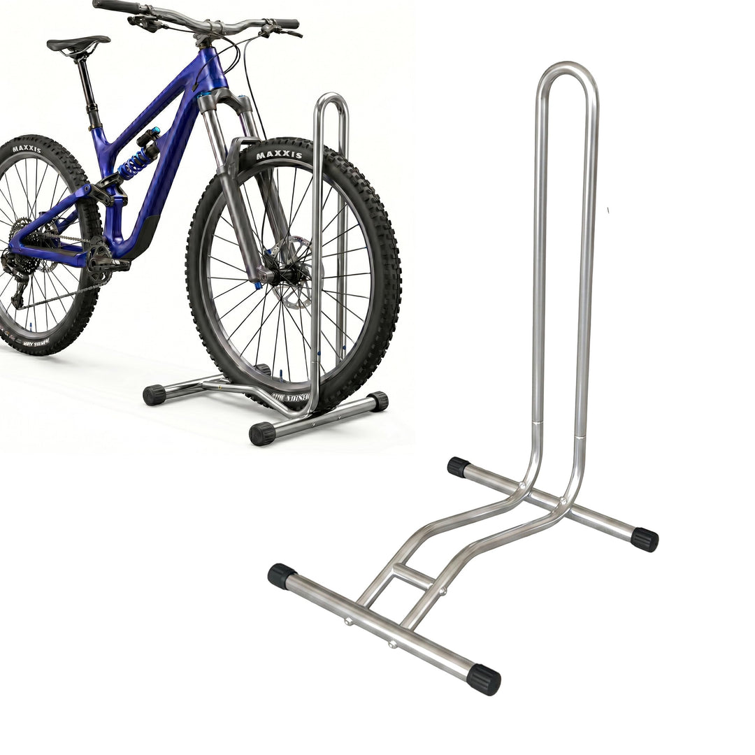 Relaxdays Fahrradständer, 29 Zoll, Reifenbreite bis 6,5 cm, Vorder- &amp; Hinterrad, Boden, 1 Fahrrad, R