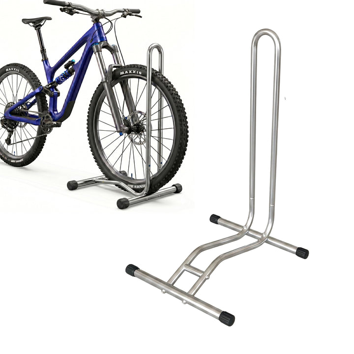Relaxdays Fahrradständer, 29 Zoll, Reifenbreite bis 6,5 cm, Vorder- &amp; Hinterrad, Boden, 1 Fahrrad, R