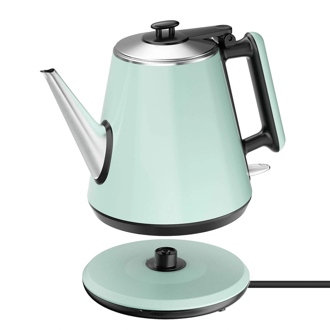 0,9L Wasserkocher - 304 Edelstahl, 1360W Schnellkochfunktion in 4-6 Minuten, Klassisches Kompaktes D
