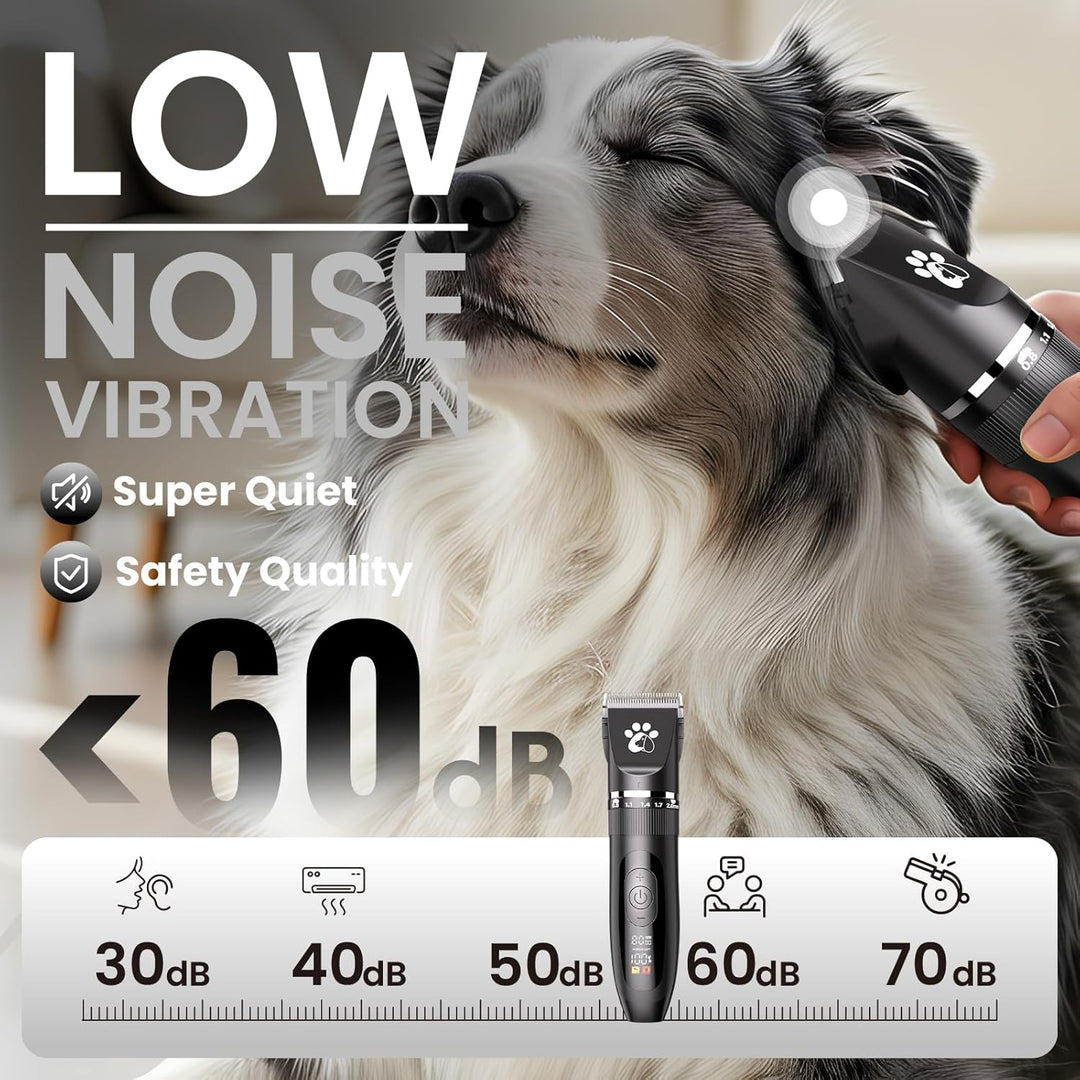 Hundeschermaschine für die Fellpflege, 3 Geschwindigkeiten, geräuscharm, schnurlos, Haustierpflegese