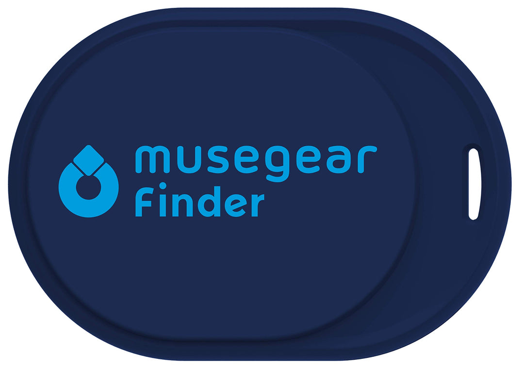 musegear Schlüsselfinder Mini mit Bluetooth App I Keyfinder laut für Handy in dunkelblau I Für iOS &