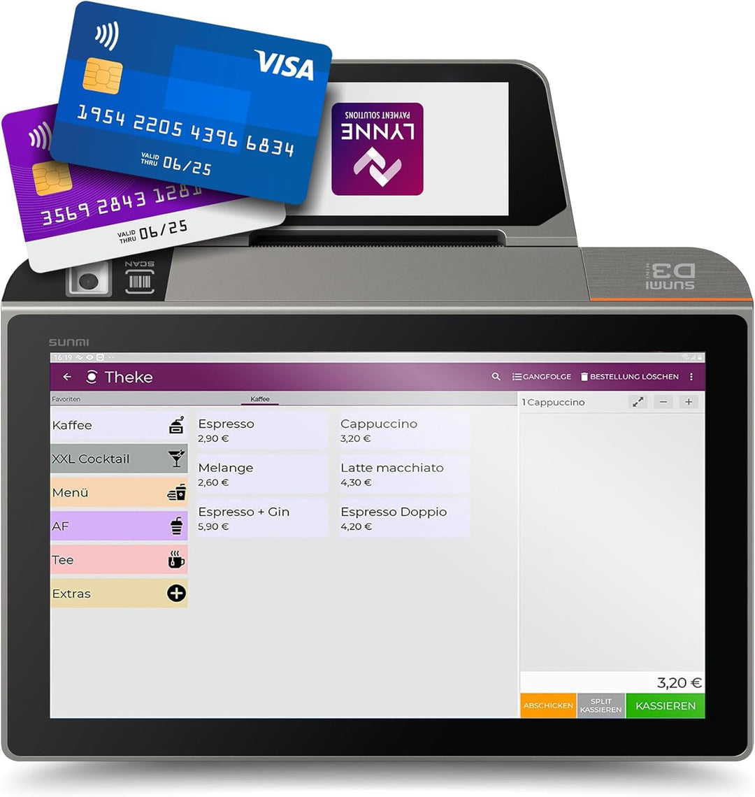 Registrierkasse TSE ready - Kassensystem mit Kartenterminal (POS) und Bondrucker - Kasse mit Kartenz