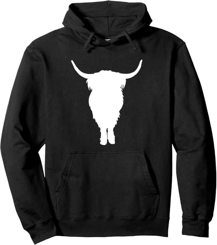 Schottisches Hochlandrind Highland Cattle Kuh Silhouette Pullover Hoodie