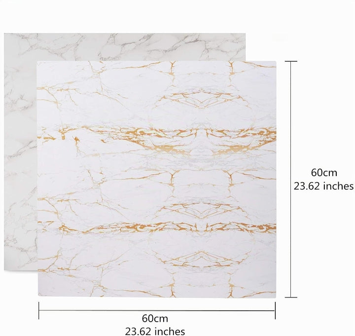 Selens 60x60cm Hintergrund Boards Kit, Flow Gold Weiss Marmor Textur Essen Hintergründe 2 Stück Flat