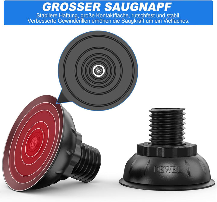 DEWEL 4 Untergestell für Kühlschrank Sockel,Einstellbarer Saugnapf Sockel,Höhe 12-15cm,Bärenlast 300