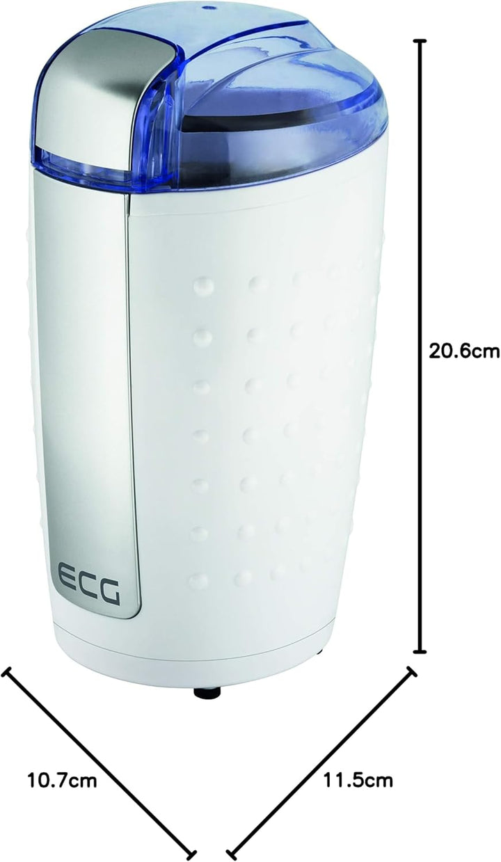 ECG KM 110 Elektrische Kaffeemühle, Geeignet zum Mahlen von Kaffeebohnen/Nüssen, Schneidemesser aus