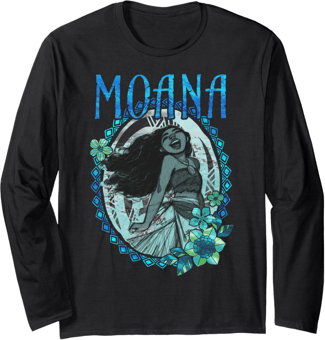 Disney Moana Framed Portrait Sketch Langarmshirt