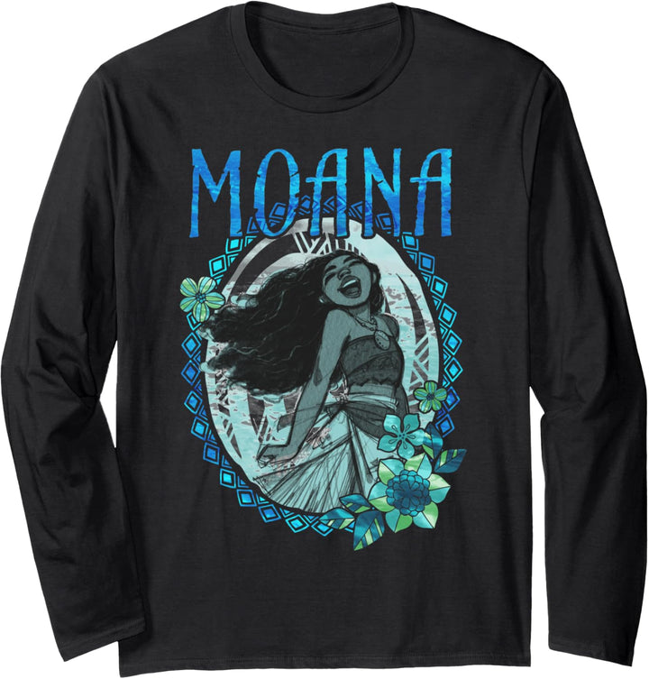 Disney Moana Framed Portrait Sketch Langarmshirt