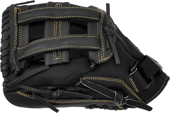 Mizuno Premier Slowpitch Softball-Handschuh-Serie Linke Hand Wurf 30,5 cm (12 Zoll) Schwarz/Gold H W