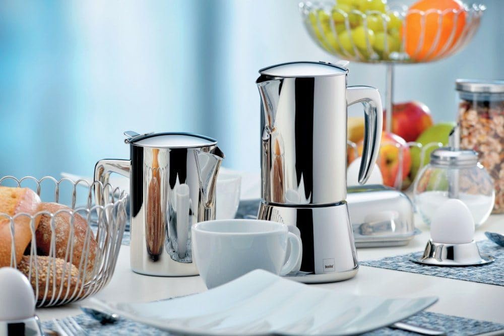 Kela 10836 Espressokanne, 6 Tassen, 300 ml, Induktionsgeeignet, Edelstahl, Latina, Silber 300 ml Lat