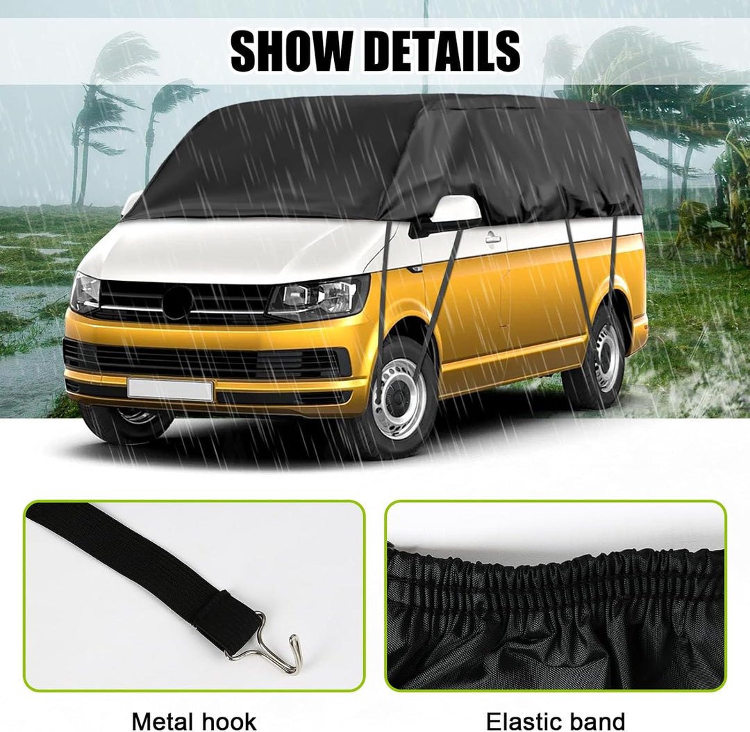 Autoabdeckung Wasserdicht Ersatz für VW T5 T6 SWB, Sonnenfest Hälfte Autoabdeckung, Halbgarage UV Be
