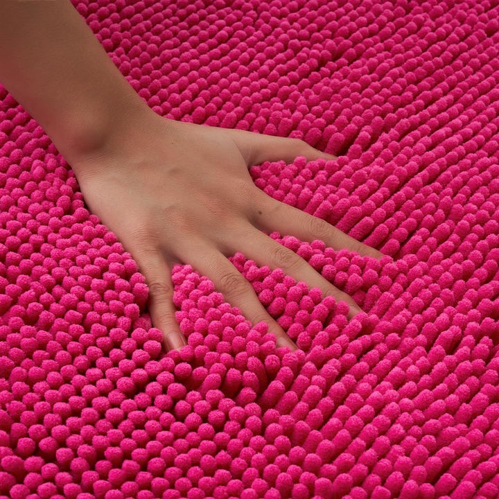 MIULEE Badematte 50x80 cm Rosa – Super Saugfähiger Badteppich Weich & rutschfest, Waschbarer Badezim