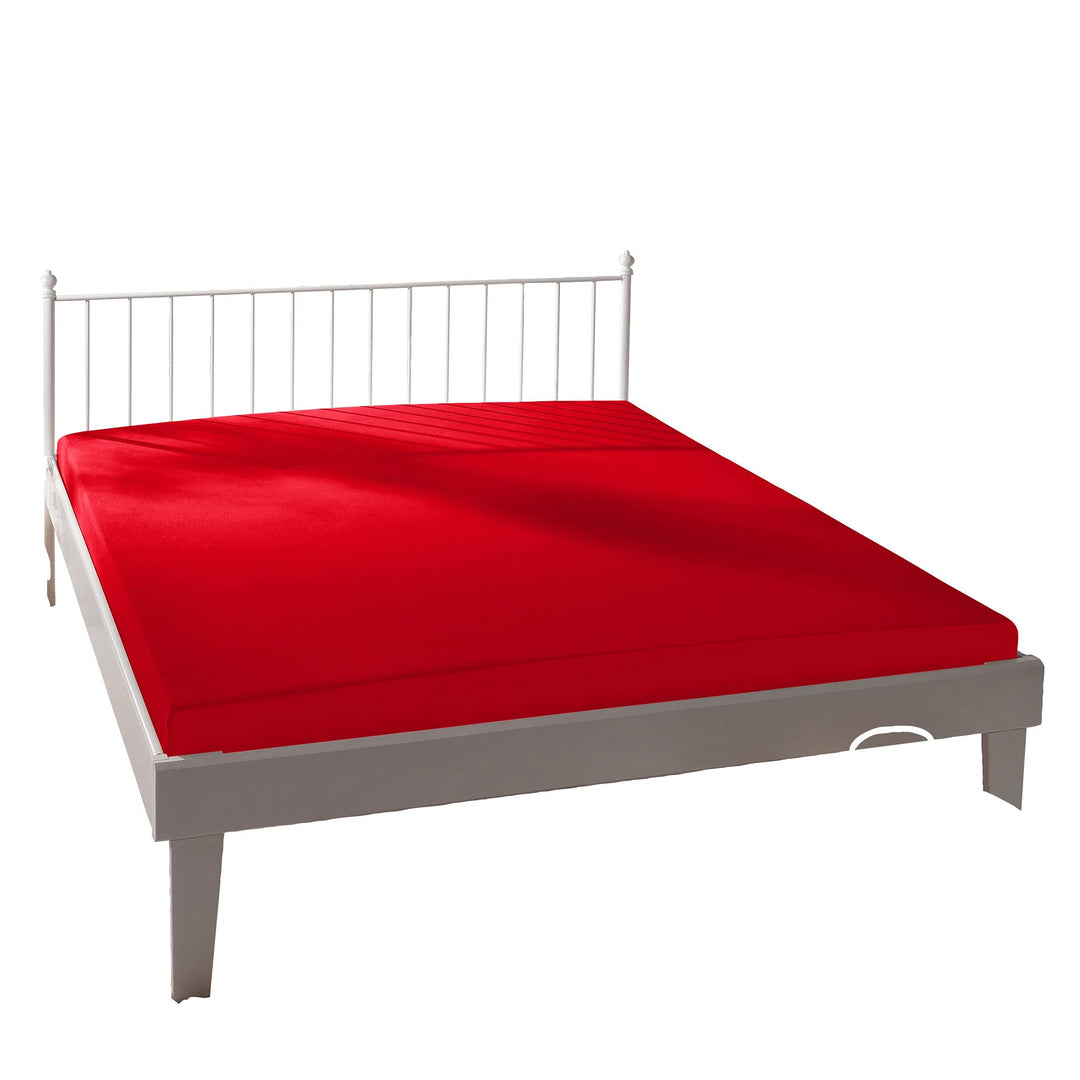 Bassetti Spannbettlaken Uni 227 Rosso Baumwolle/Elastan, Masse: 140cm x 200cm, 160cm x 220cm, 931408