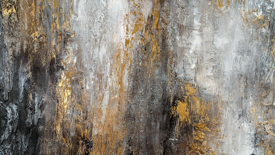 YS-Art XXL Abstrakt Acryl Gemälde auf Leinwand mit Rahmen Milchstrasse III handgemalte Wandbilder Wo