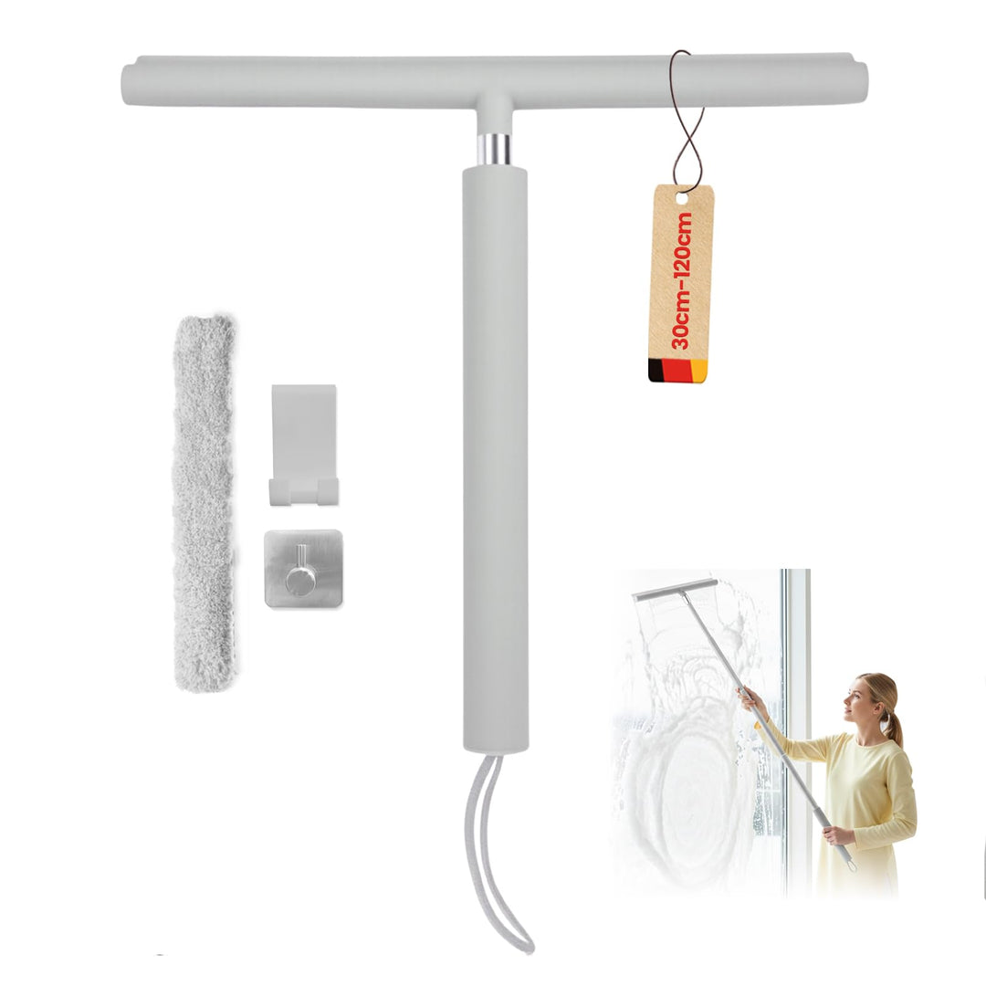 Duschabzieher Einstellbar 30-120cm, Duschabzieher Set mit Halterung, Silikon Abzieher Dusche, Dusche
