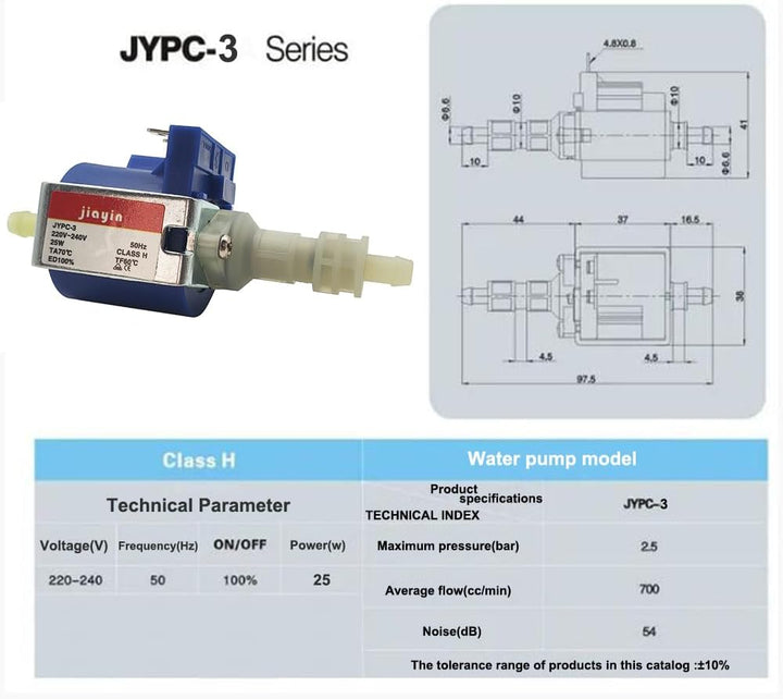 Jiayin JYPC-3 25 W AC 220 V – 240 V 700 cc/min Original Punger-Typ-Wasser-Saug-Magnetpumpe für Bügel