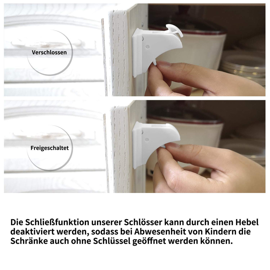 Norjews Baby Sicherheit Magnetisches Schrankschloss(20 Schlösser + 3 Schlüssel) | zum Kindersicherun
