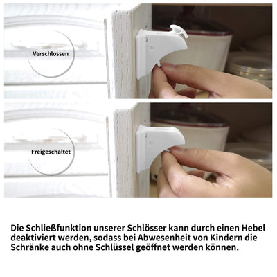 Norjews Baby Sicherheit Magnetisches Schrankschloss(20 Schlösser + 3 Schlüssel) | zum Kindersicherun
