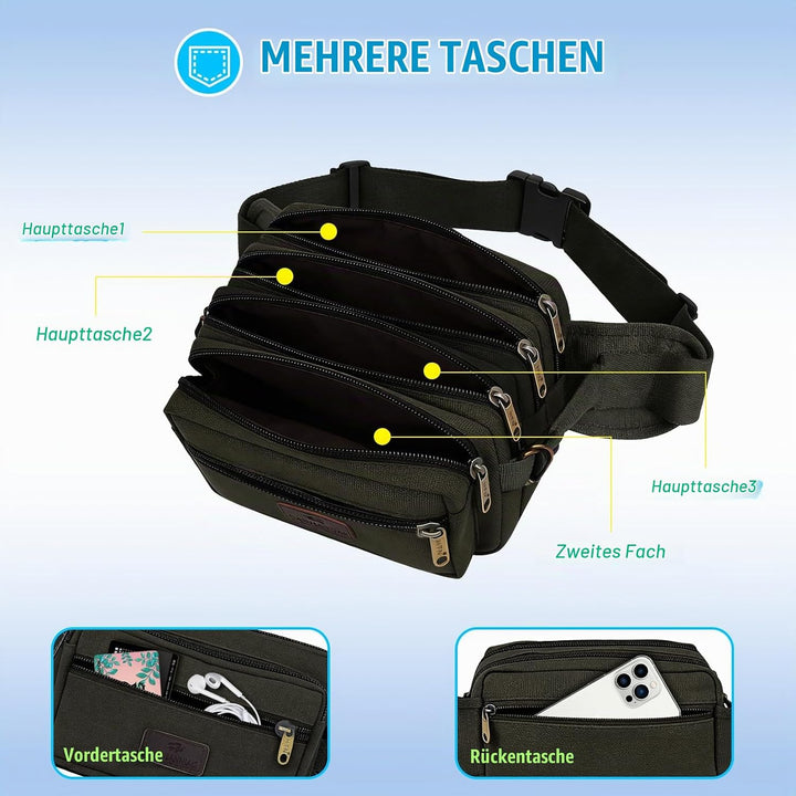 Bauchtasche Grosse Kapazität für Herren Damen, SUNSEATON Gürteltasche,Multifunktionale Sport Hüfttas
