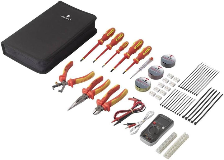 Toolcraft TO-7762929 Elektriker, Heimwerker Werkzeugset in Tasche 50teilig with Digital multimeter V
