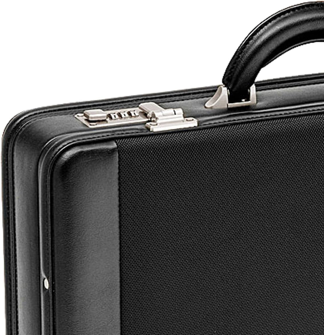 Aktenkoffer Nylon mit Kunstleder 46 cm plus Erweiterbar Schwarz D&N