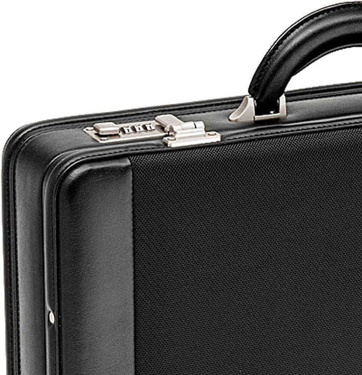 Aktenkoffer Nylon mit Kunstleder 46 cm plus Erweiterbar Schwarz D&N