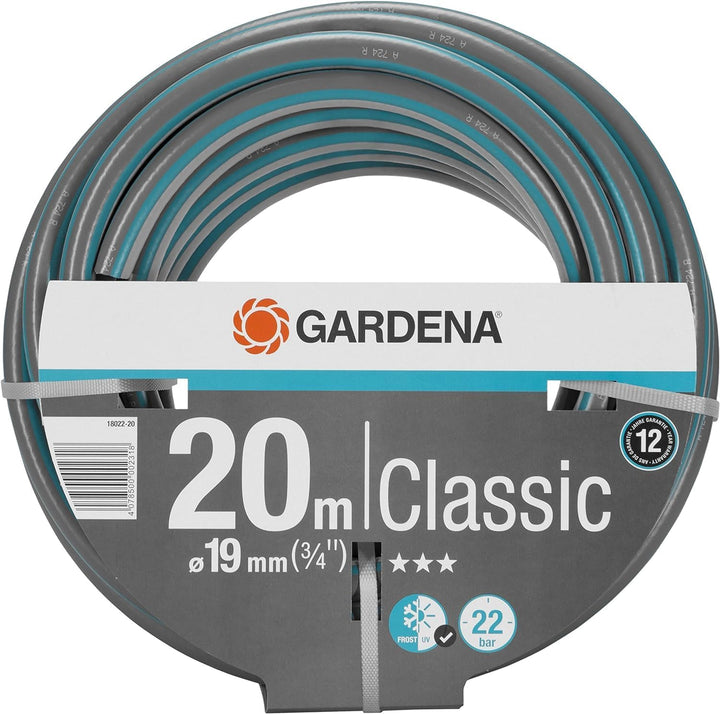 Gardena Classic Schlauch 19 mm (3/4 Zoll), 20 m: Universeller Gartenschlauch aus robustem Kreuzgeweb