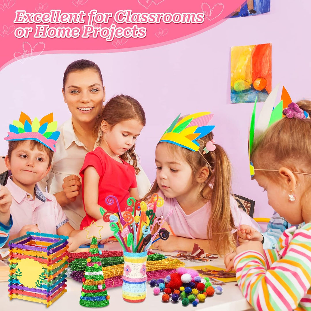 Bastelset Kinder,3000+ DIY Basteln Bastelkoffer,DIY Kunsthandwerk Bastelkoffer Bastelbedarf Art Craf