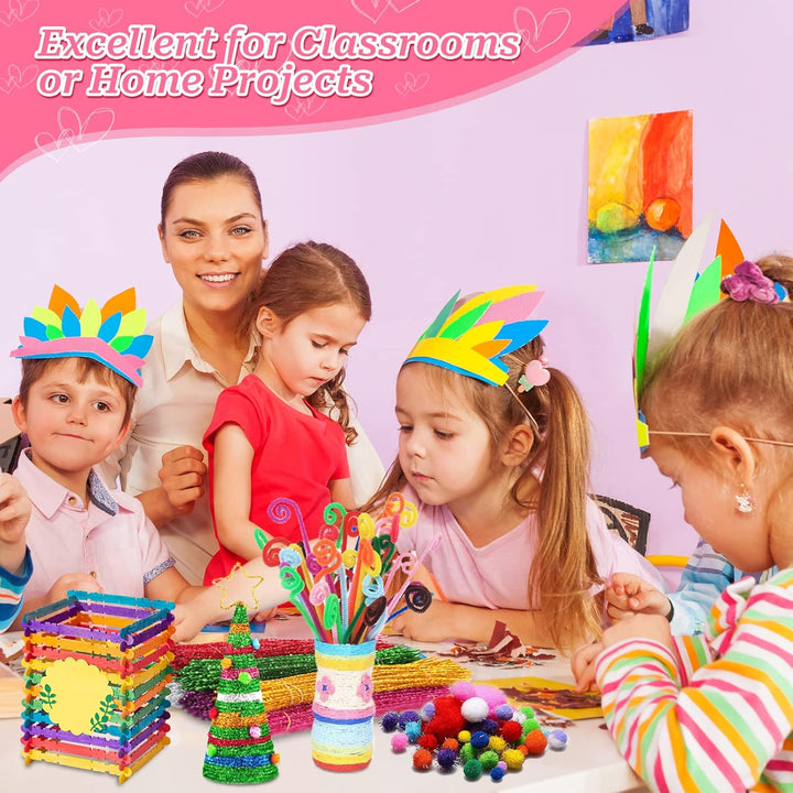 Bastelset Kinder,3000+ DIY Basteln Bastelkoffer,DIY Kunsthandwerk Bastelkoffer Bastelbedarf Art Craf