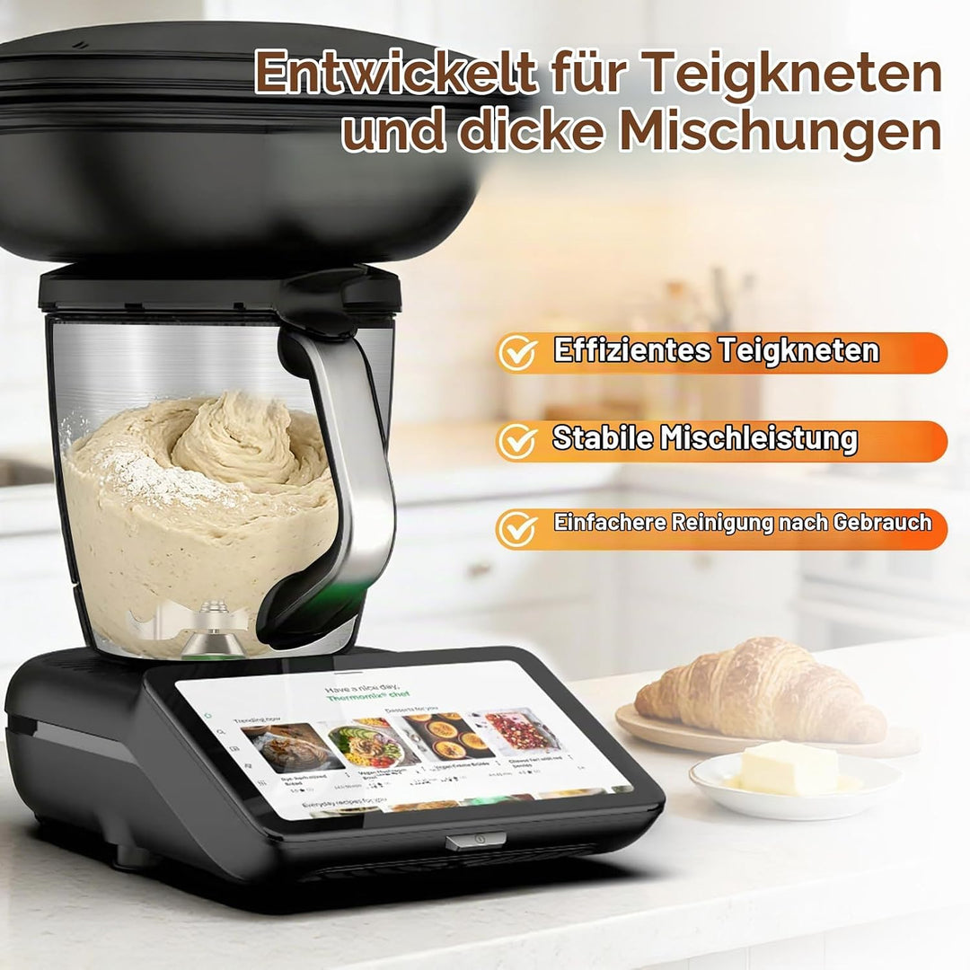 Teigmesser für Thermomix TM7 TM6 TM5, Edelstahl Teigmischmesser, Mixmesser Ersatz Zubehör für Thermo