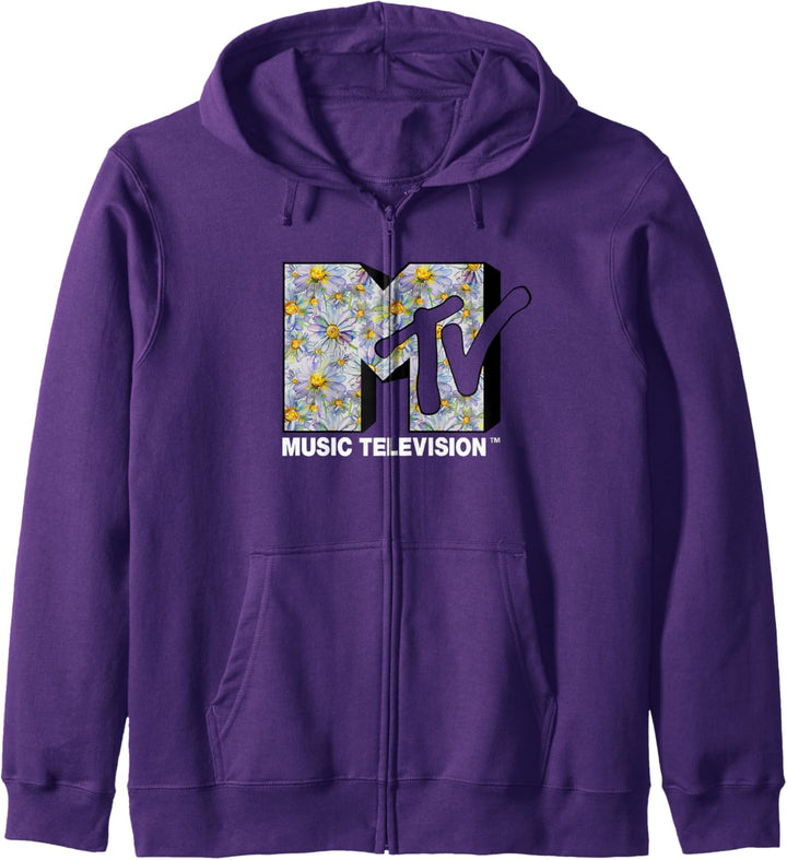 MTV Logo Watercolor Flowers Kapuzenjacke