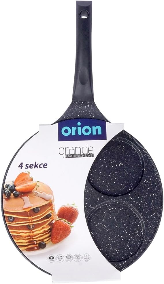 Orion Group Augenpfanne Ø 27 cm | Spiegelei-Pfanne für 4 Eier | Crepepfanne für Gas | fur Induktion,