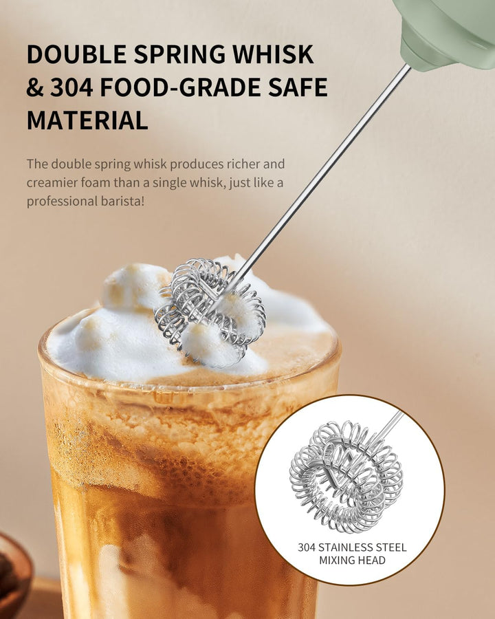 CIRCLE JOY Wiederaufladbarer Milchaufschäumer Handheld, Elektrischer Kaffee-Aufschäumer, Tragbarer H