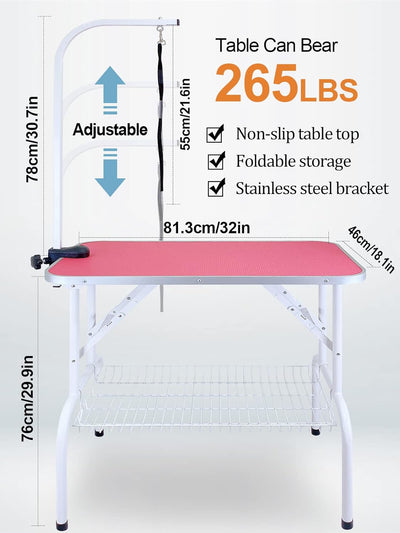 Kalolary 32inch Hund Trimmtisch Schertisch Hundepflegetisch, Hundepflegetisch klappbar, Tierpflegeti