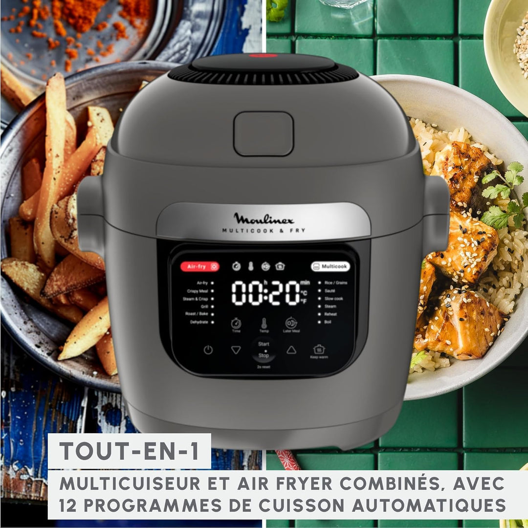 Moulinex Multicook & Fry, Multikocher & Integrierter Airfryer, 12 Programme, Kochen auf 2 Ebenen, ve