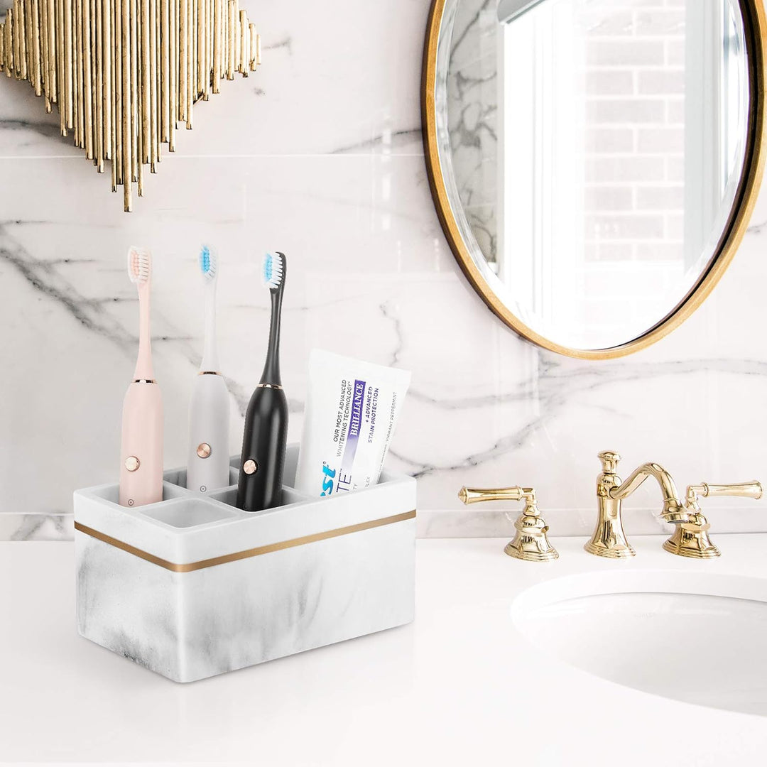 Shinowa Zahnbürstenhalter, 5 Fächer Elektrischer Zahnbürstenhalter mit Abflussloch Zahnbürstenstände