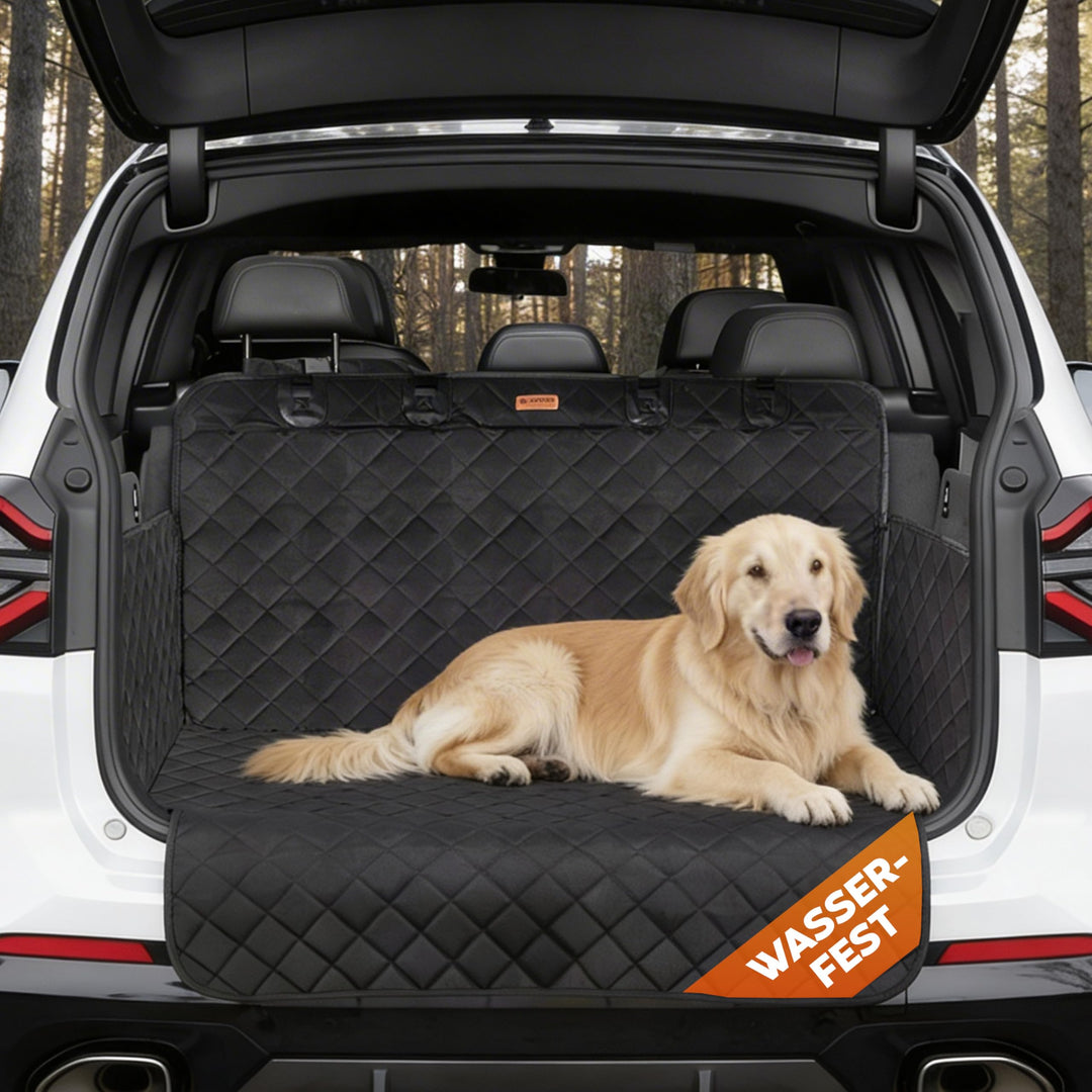 Hainberger Kofferraumschutz Hund gesteppt mit Seiten- und Ladekantenschutz Hundedecke Auto Kofferrau