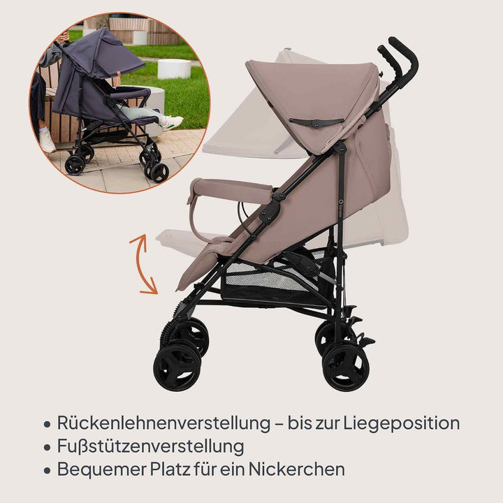 LIONELO Elia Buggy Klein Zusammenklappbar Kinderwagen Bis 15 Kg, Rücken Und Fussstützenverstellung H