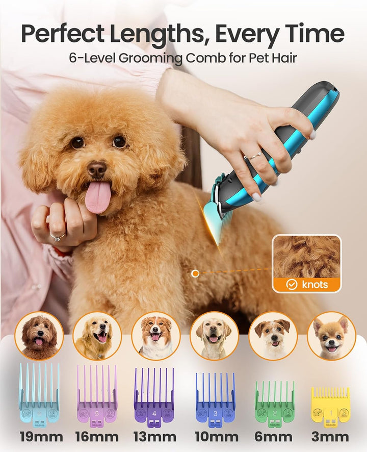 oneisall Leise Hundeschermaschine & Pfotentrimmer 2 in 1 Set, Profi Schermaschine Hund Katze für lan