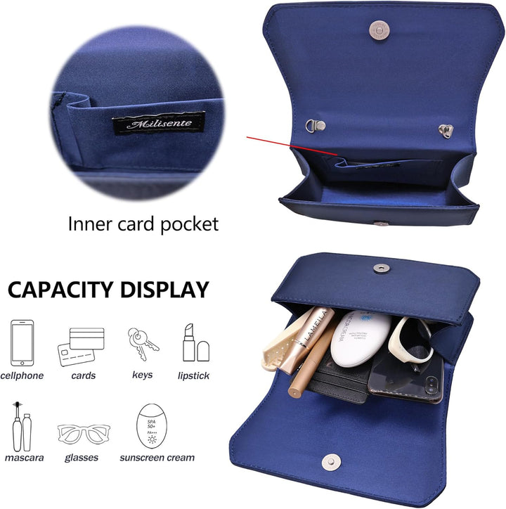 Milisente Clutch Damen Kunstlackleder Abendtache Für Hochzeit Klein Clutches Handtasche Mit Schulter