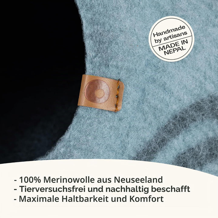 MEOWFIA Katzenbett Höhle – Umweltfreundliche Betten aus 100% Merinowolle für Katzen und Kätzchen - F