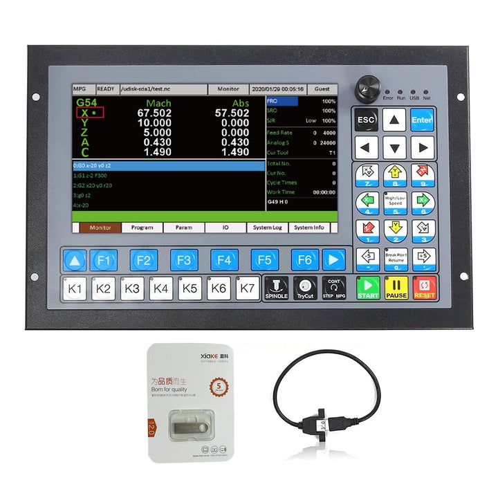 RATTMMOTOR CNC Steuerung System DDCS Expert, 4-Achsen Offline Motion Controller PLC 1000kHz Offline-