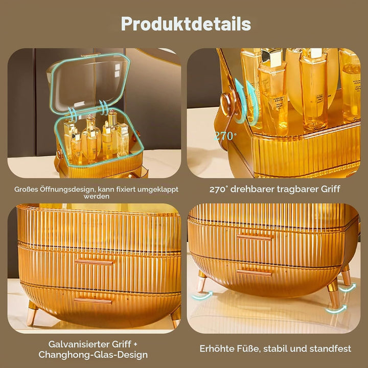 Galatée Retro Serie 180°Drehbar Tragbare Make Up Organizer Kosmetikbox Kosmetische Aufbewahrungs Box