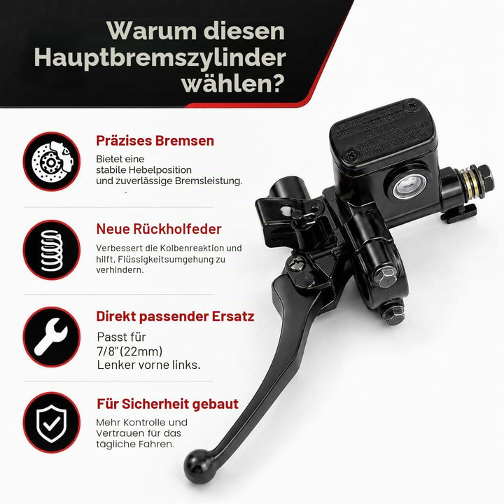 Kupplung Bremshebel Hauptbremszylinder, 7/8" 22mm Links Motorrad Bremshebel Hauptbremszylinder Kuppl