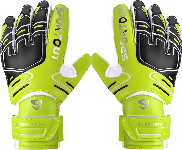 Jugendliche und Erwach,Kinder sener Torwarthandschuhe mit Fingersave，Rutschfes，Gewährung von Starken