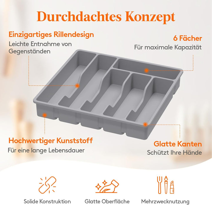 Lifewit Besteckkasten für Schubladen, Besteck Organizer Schublade Organizer Küche Kompakt Besteckein