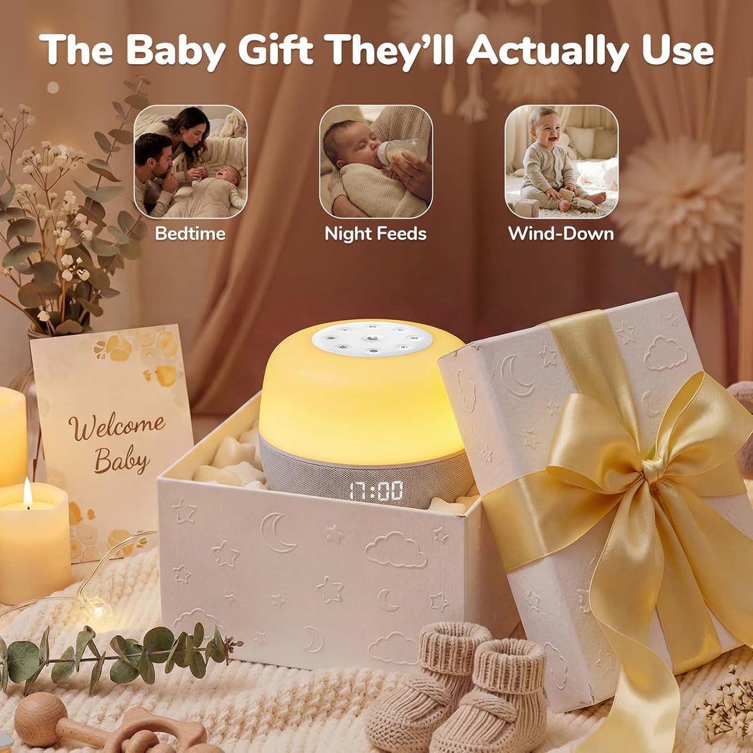 Mewaii White Noise Machine Baby, Nachtlicht Kinder Weisses Rauschen Baby mit kostenloser App, 360 RG
