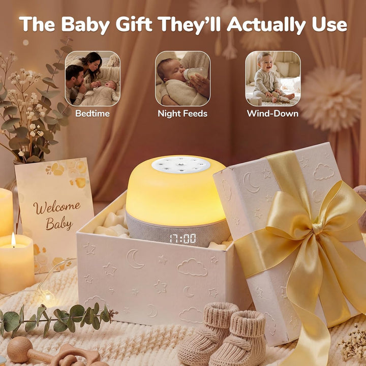 Mewaii White Noise Machine Baby, Nachtlicht Kinder Weisses Rauschen Baby mit kostenloser App, 360 RG